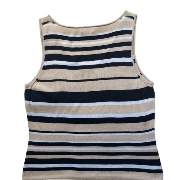 Gloria Vanderbilt Striped Knit Tank Top L - Picture 2 of 4